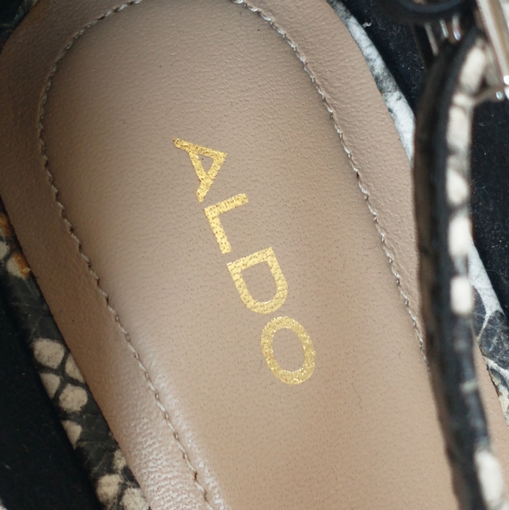 Excellent Condition Pair Of Aldo Veralith Leather Ankle Strap Platform Sandals - Picture 8 of 11